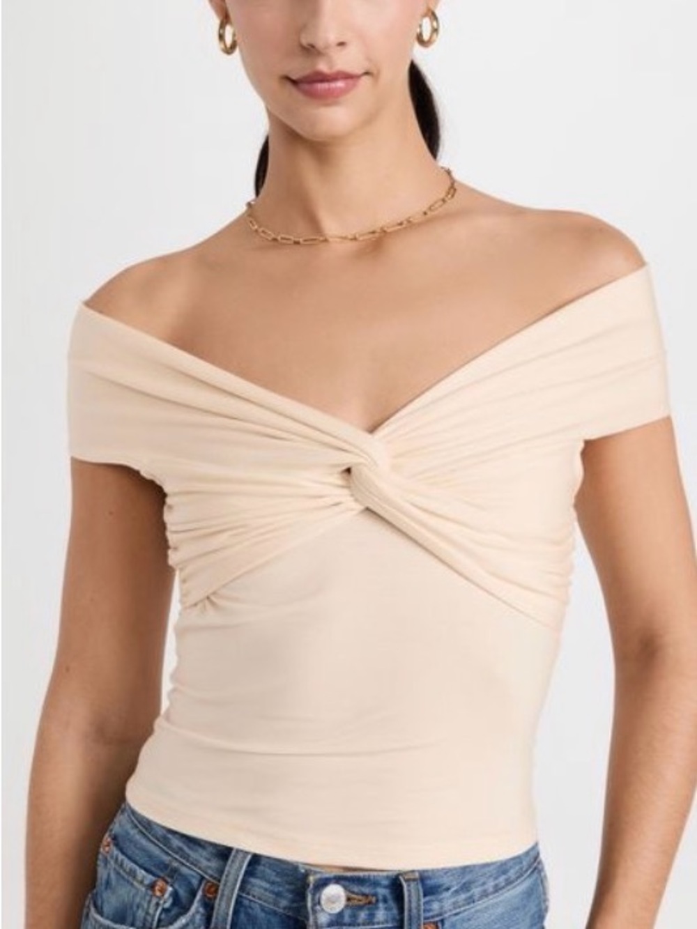 Reformation Ezlynn Knit Off-Shoulder Top